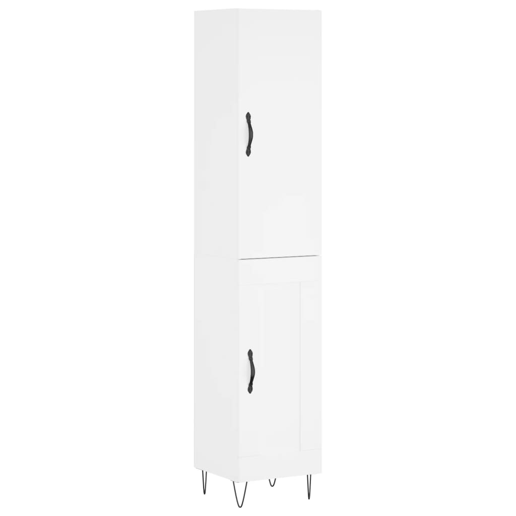 Visoka komoda bijeli 34,5x34x180 cm od konstruiranog drva