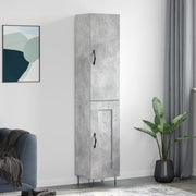 Visoka komoda siva betona 34,5x34x180 cm od konstruiranog drva