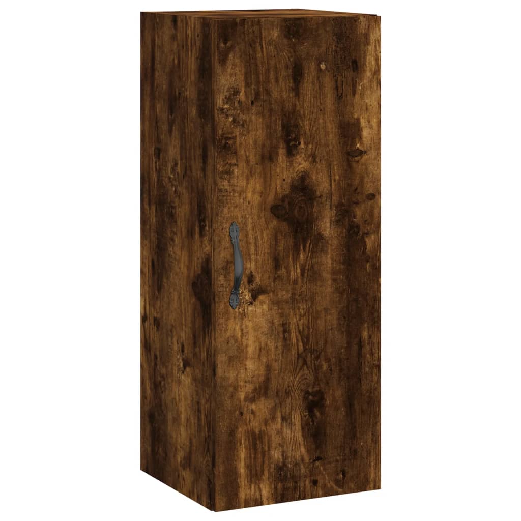Visoka komoda dimljeni hrast 34,5x34x180cm konstruiranog drva