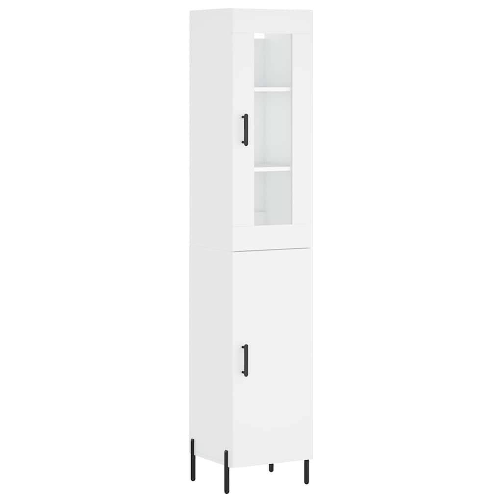 Visoka komoda bijeli 34,5x34x180 cm od konstruiranog drva