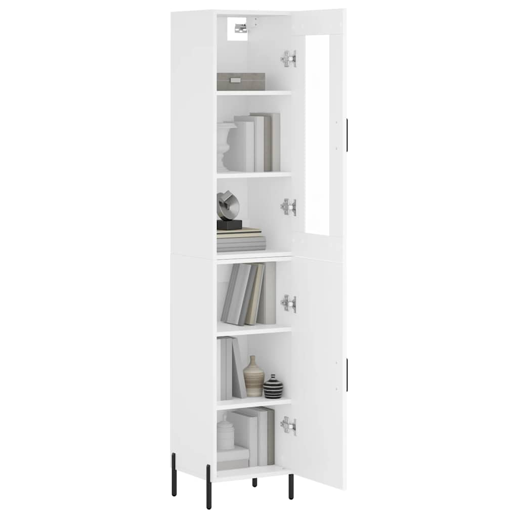 Visoka komoda bijeli 34,5x34x180 cm od konstruiranog drva