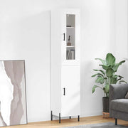 Visoka komoda bijeli 34,5x34x180 cm od konstruiranog drva