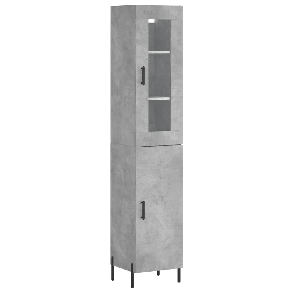 Visoka komoda siva betona 34,5x34x180 cm od konstruiranog drva