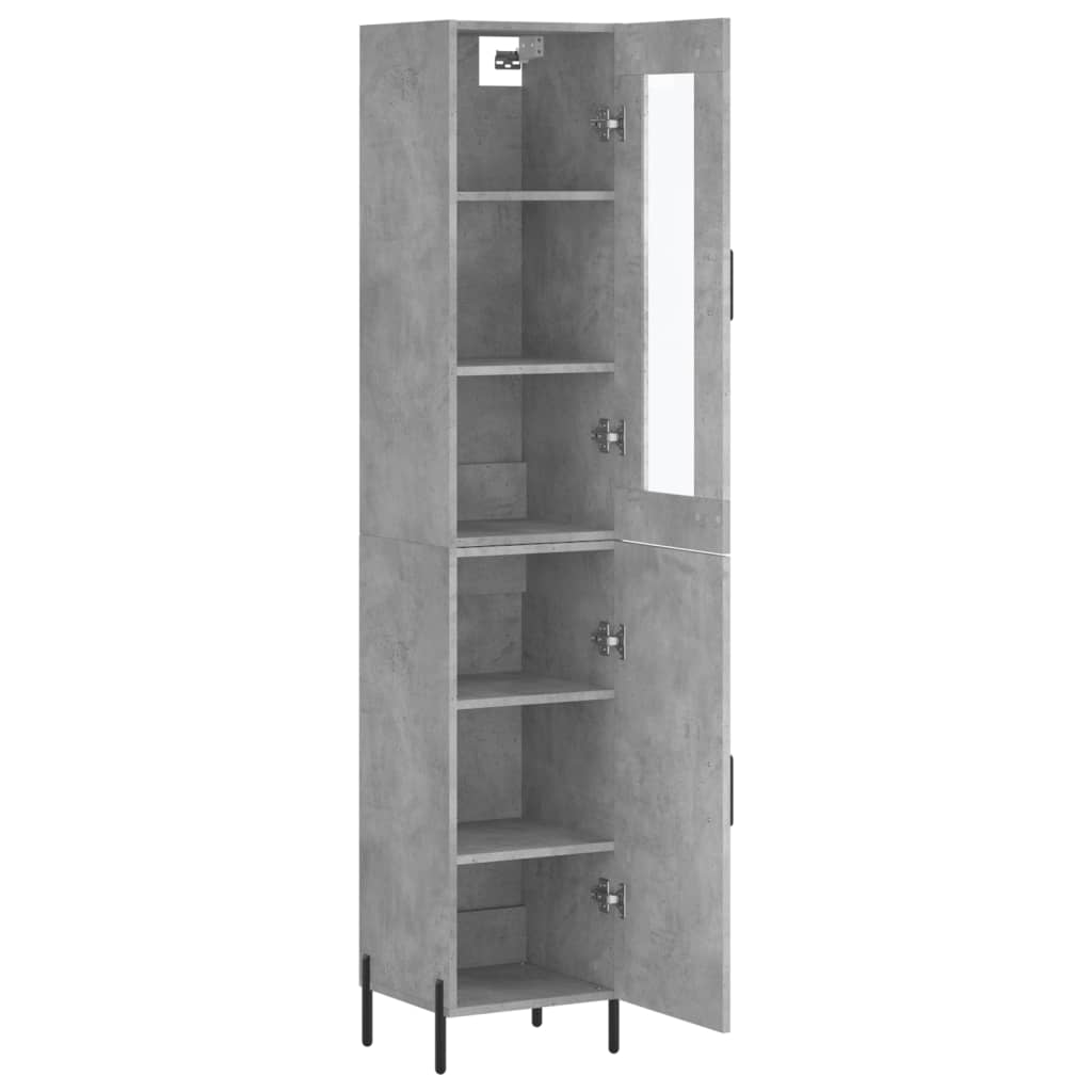 Visoka komoda siva betona 34,5x34x180 cm od konstruiranog drva