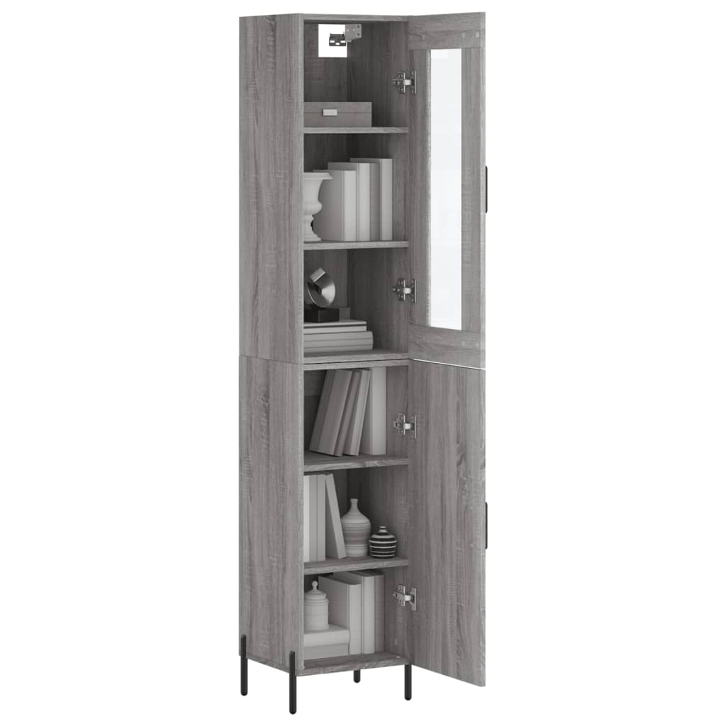 Visoka komoda siva sonome 34,5x34x180 cm od konstruiranog drva
