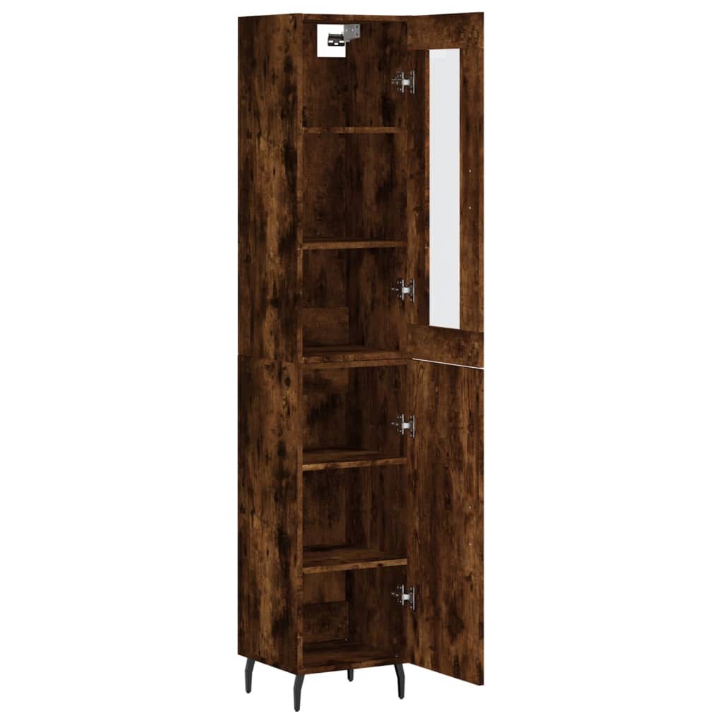 Visoka komoda dimljeni hrast 34,5x34x180cm konstruiranog drva