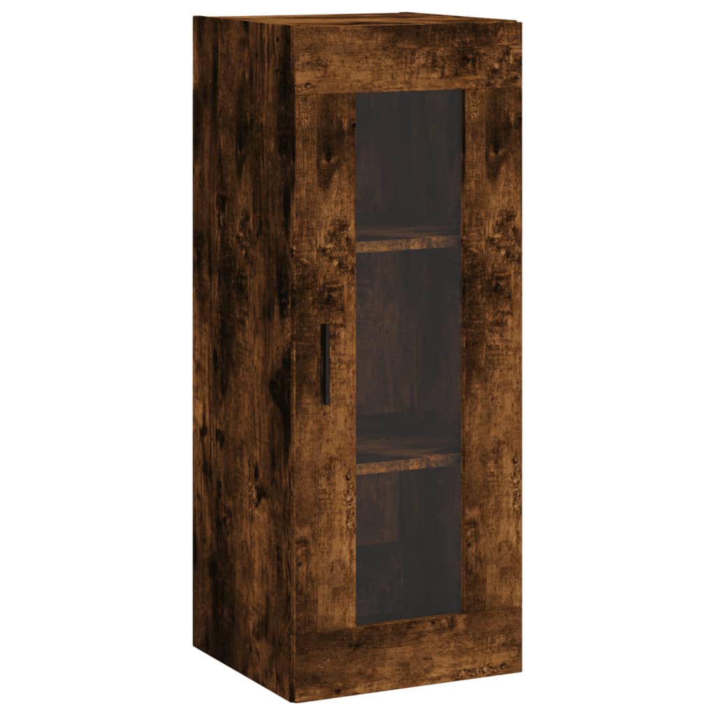 Visoka komoda dimljeni hrast 34,5x34x180cm konstruiranog drva