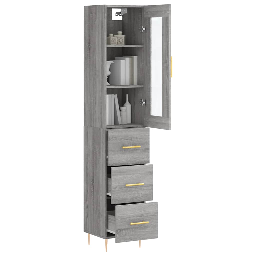 Visoka komoda siva sonome 34,5x34x180 cm od konstruiranog drva