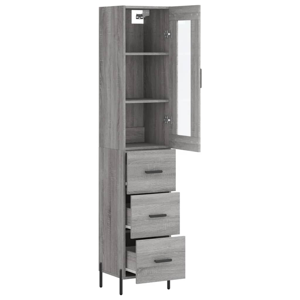 Visoka komoda siva sonome 34,5x34x180 cm od konstruiranog drva
