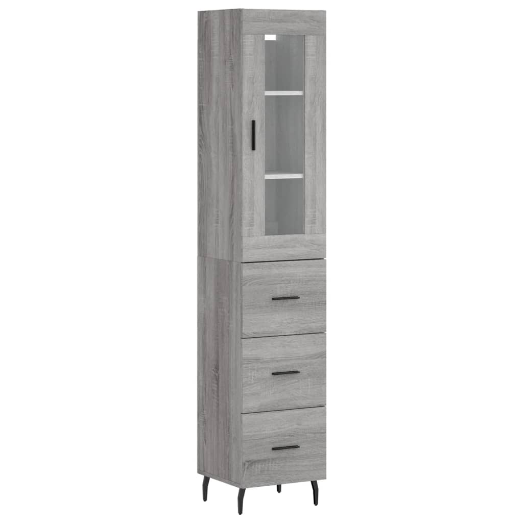 Visoka komoda siva sonome 34,5x34x180 cm od konstruiranog drva
