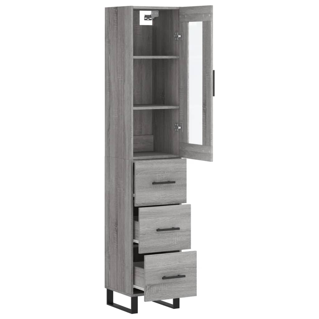 Visoka komoda siva sonome 34,5x34x180 cm od konstruiranog drva