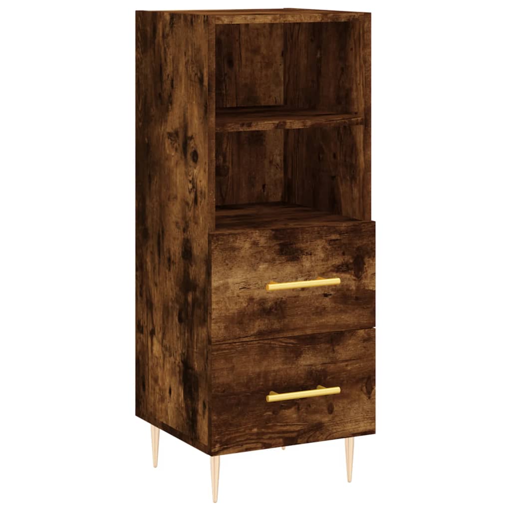 Visoka komoda dimljeni hrast 34,5x34x180cm konstruiranog drva