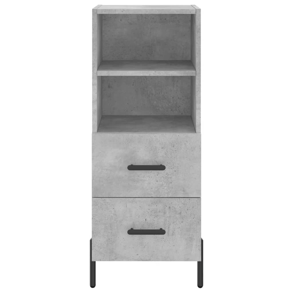 Visoka komoda siva betona 34,5x34x180 cm od konstruiranog drva