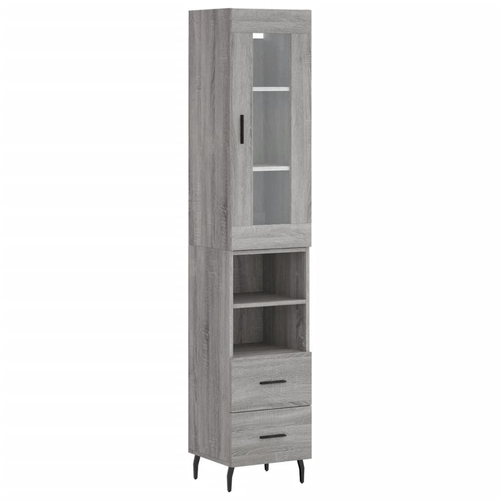 Visoka komoda siva sonome 34,5x34x180 cm od konstruiranog drva