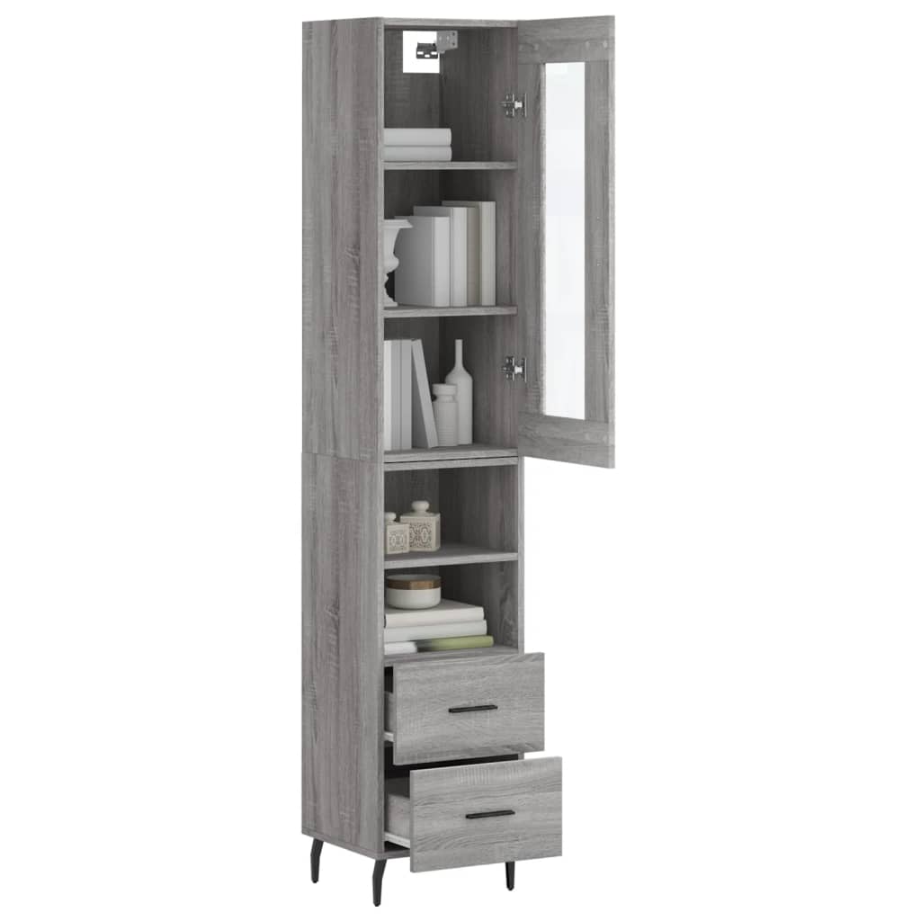 Visoka komoda siva sonome 34,5x34x180 cm od konstruiranog drva
