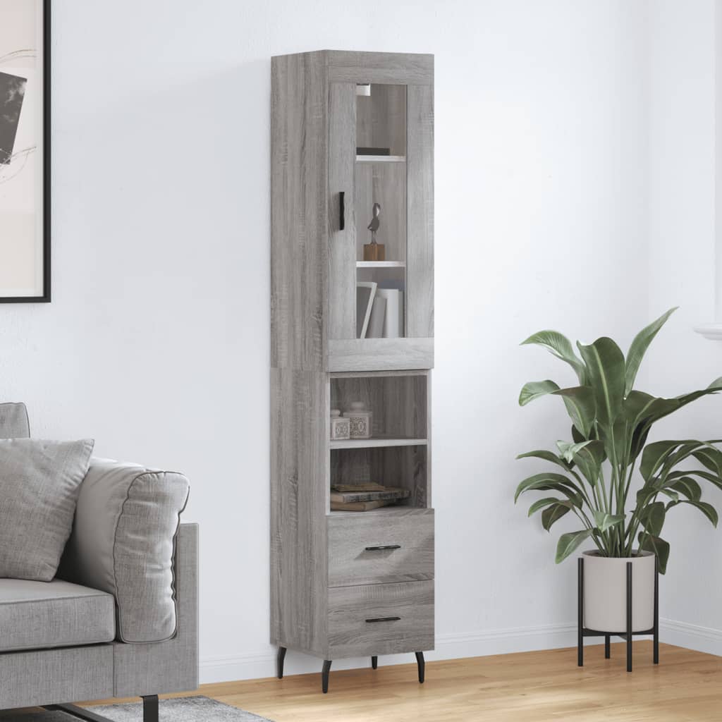 Visoka komoda siva sonome 34,5x34x180 cm od konstruiranog drva