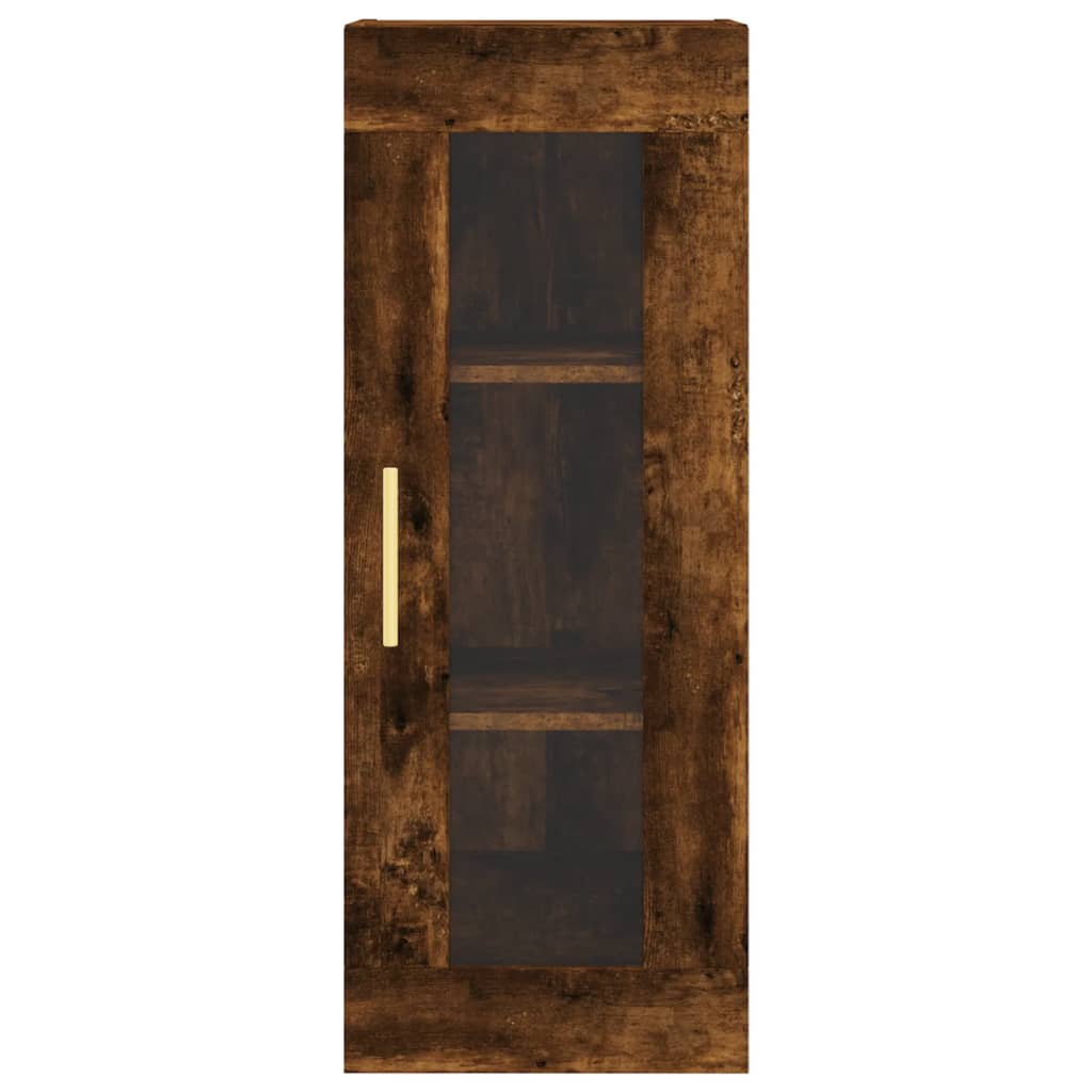 Visoka komoda dimljeni hrast 34,5x34x180cm konstruiranog drva