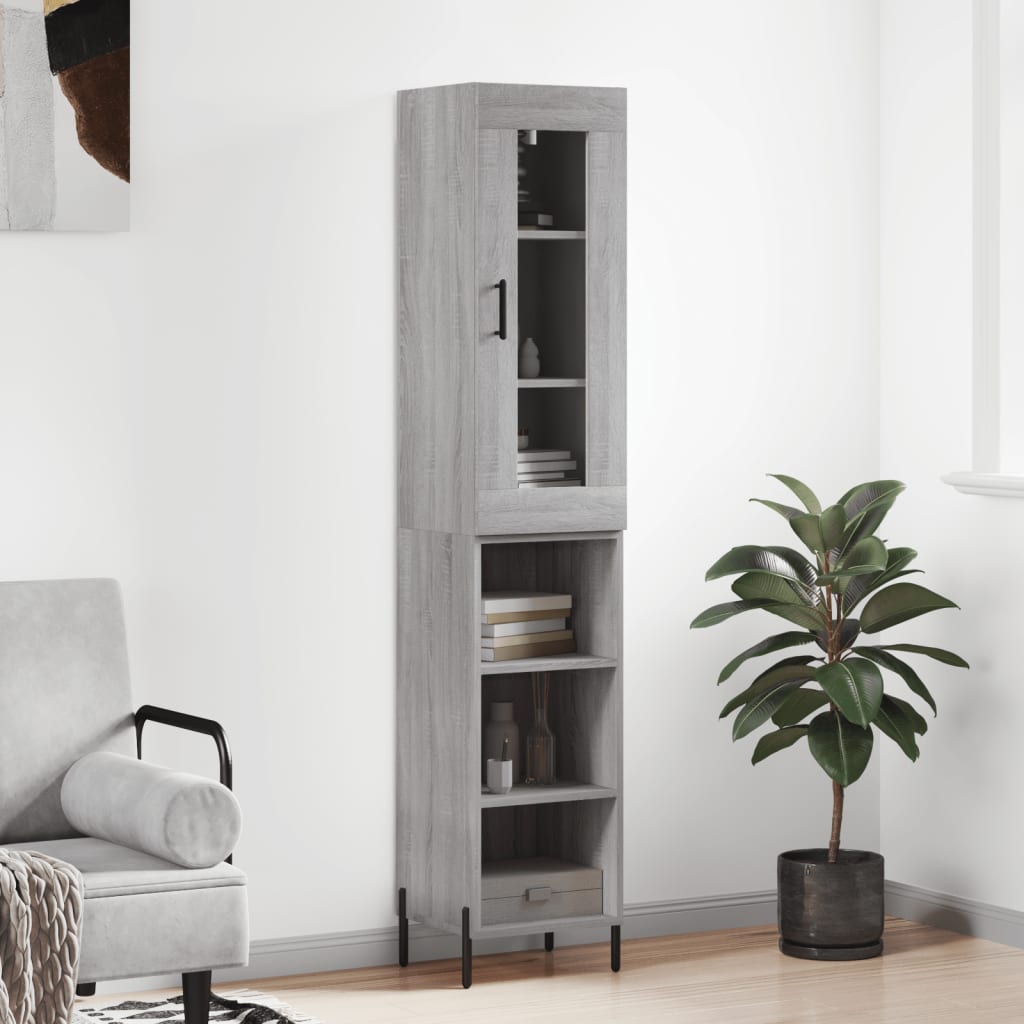 Visoka komoda siva sonome 34,5x34x180 cm od konstruiranog drva