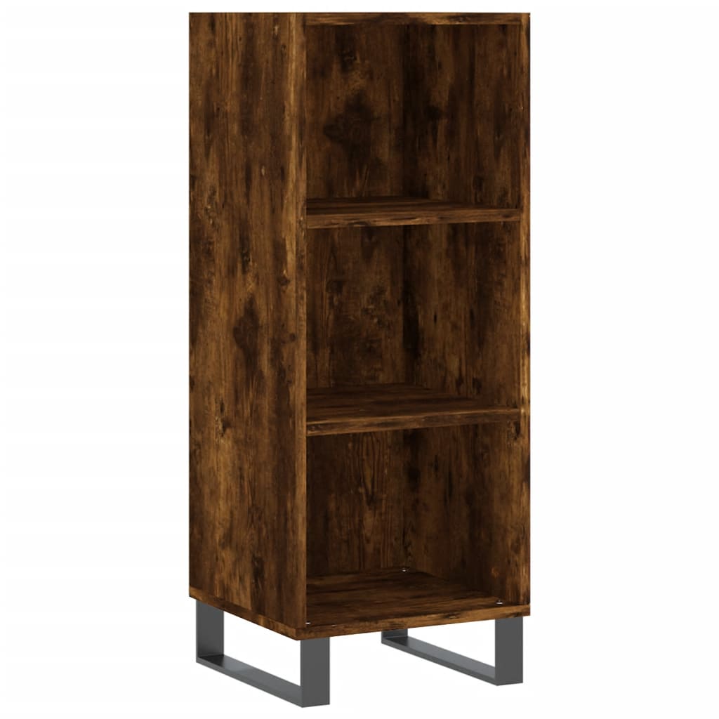 Visoka komoda dimljeni hrast 34,5x34x180cm konstruiranog drva