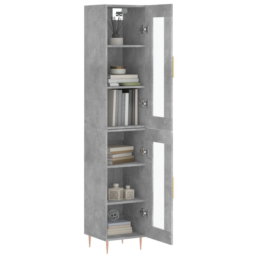 Visoka komoda siva betona 34,5x34x180 cm od konstruiranog drva