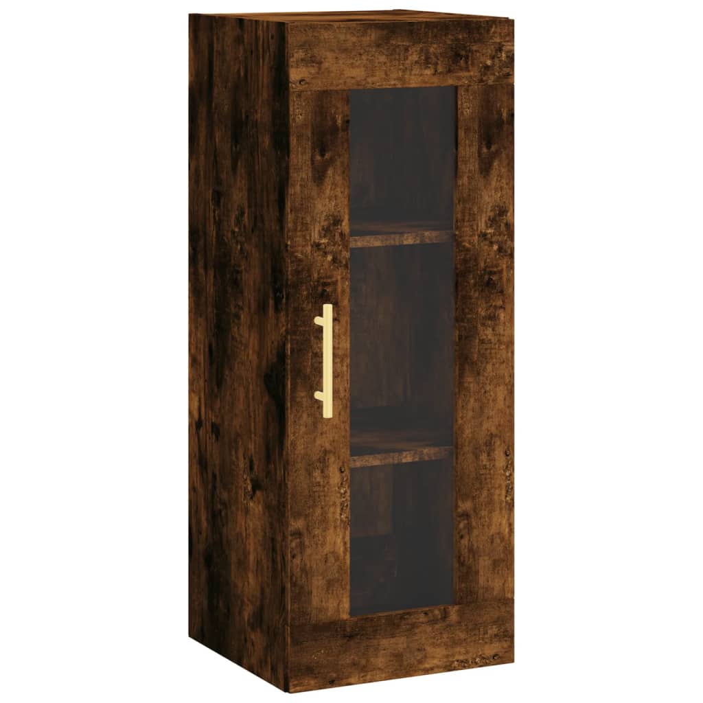 Visoka komoda dimljeni hrast 34,5x34x180cm konstruiranog drva