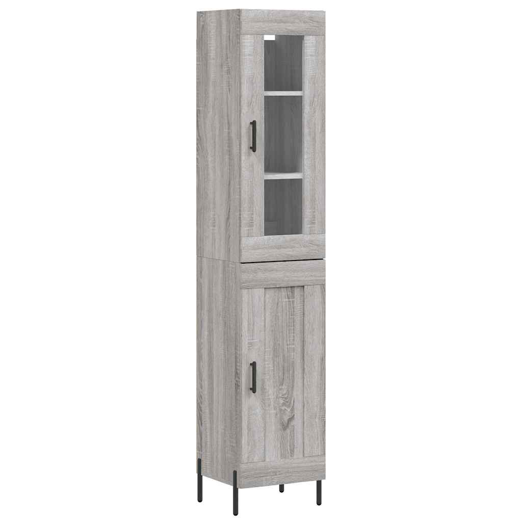 Visoka komoda siva sonome 34,5x34x180 cm od konstruiranog drva