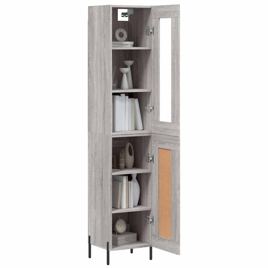 Visoka komoda siva sonome 34,5x34x180 cm od konstruiranog drva
