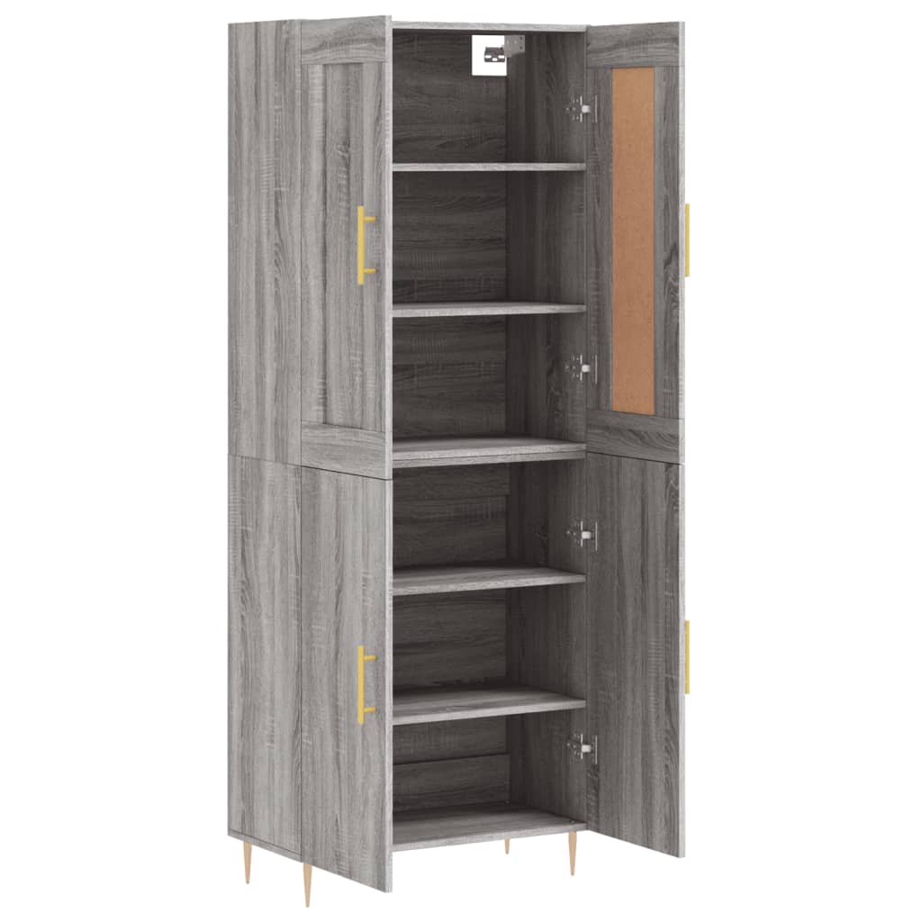Visoka komoda siva sonome 69,5x34x180 cm od konstruiranog drva