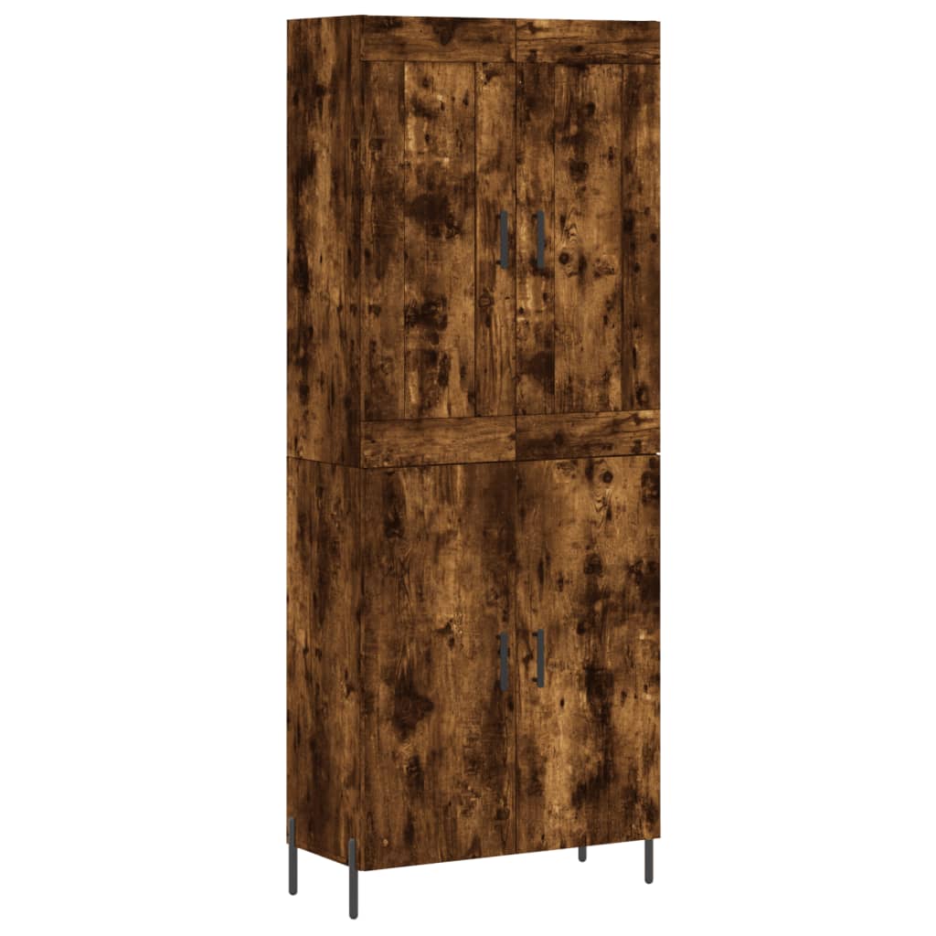 Visoka komoda dimljeni hrast 69,5x34x180 cm konstruiranog drva