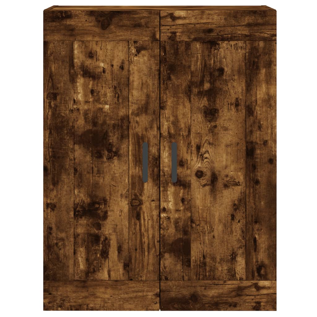 Visoka komoda dimljeni hrast 69,5x34x180 cm konstruiranog drva