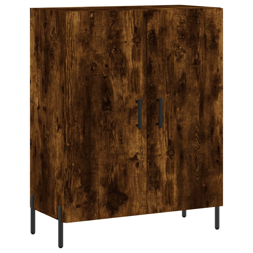 Visoka komoda dimljeni hrast 69,5x34x180 cm konstruiranog drva