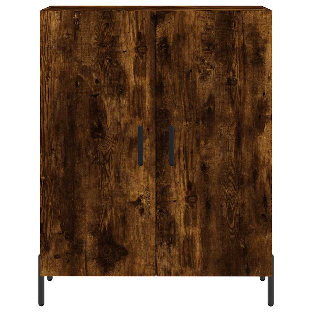 Visoka komoda dimljeni hrast 69,5x34x180 cm konstruiranog drva