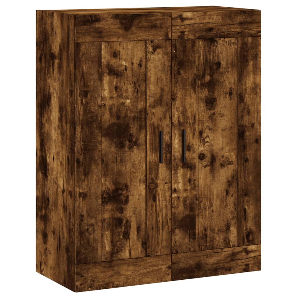Visoka komoda dimljeni hrast 69,5x34x180 cm konstruiranog drva