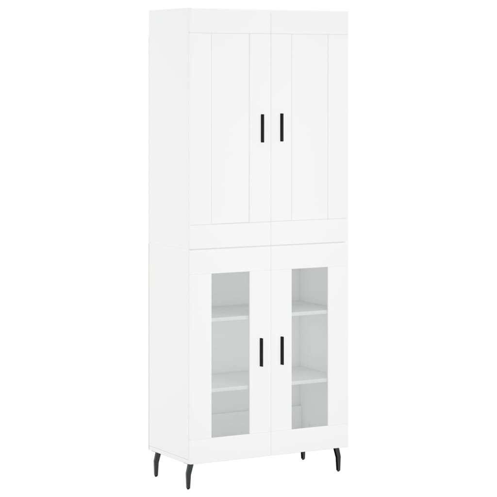 Visoka komoda bijela 69,5x34x180 cm konstruirano drvo