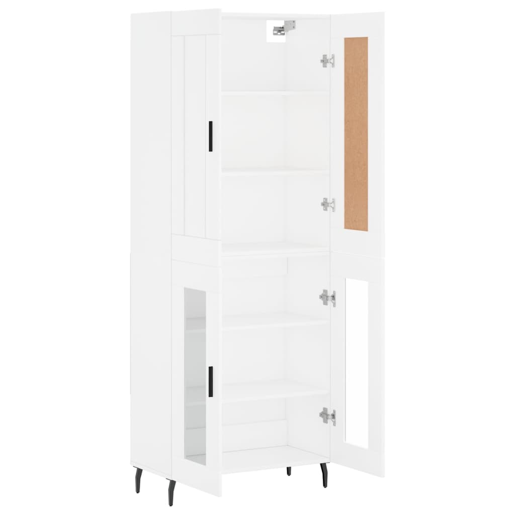 Visoka komoda bijela 69,5x34x180 cm konstruirano drvo