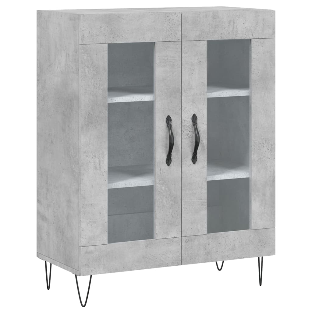 Visoka komoda siva betona 69,5x34x180 cm od konstruiranog drva
