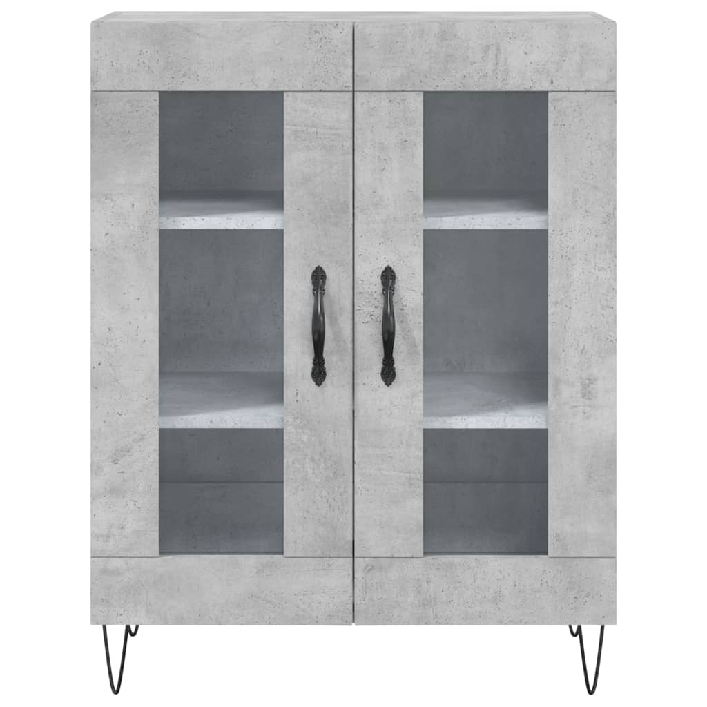 Visoka komoda siva betona 69,5x34x180 cm od konstruiranog drva
