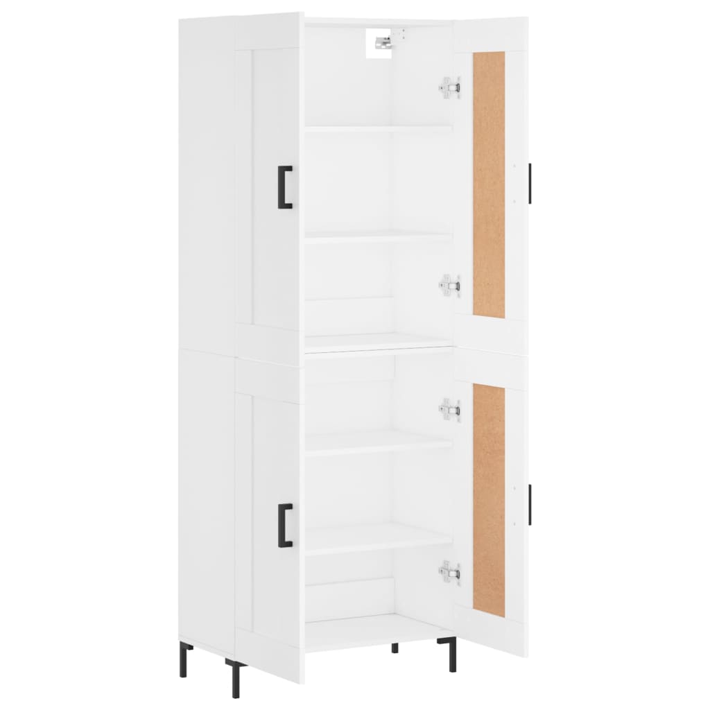 Visoka komoda bijela 69,5x34x180 cm konstruirano drvo