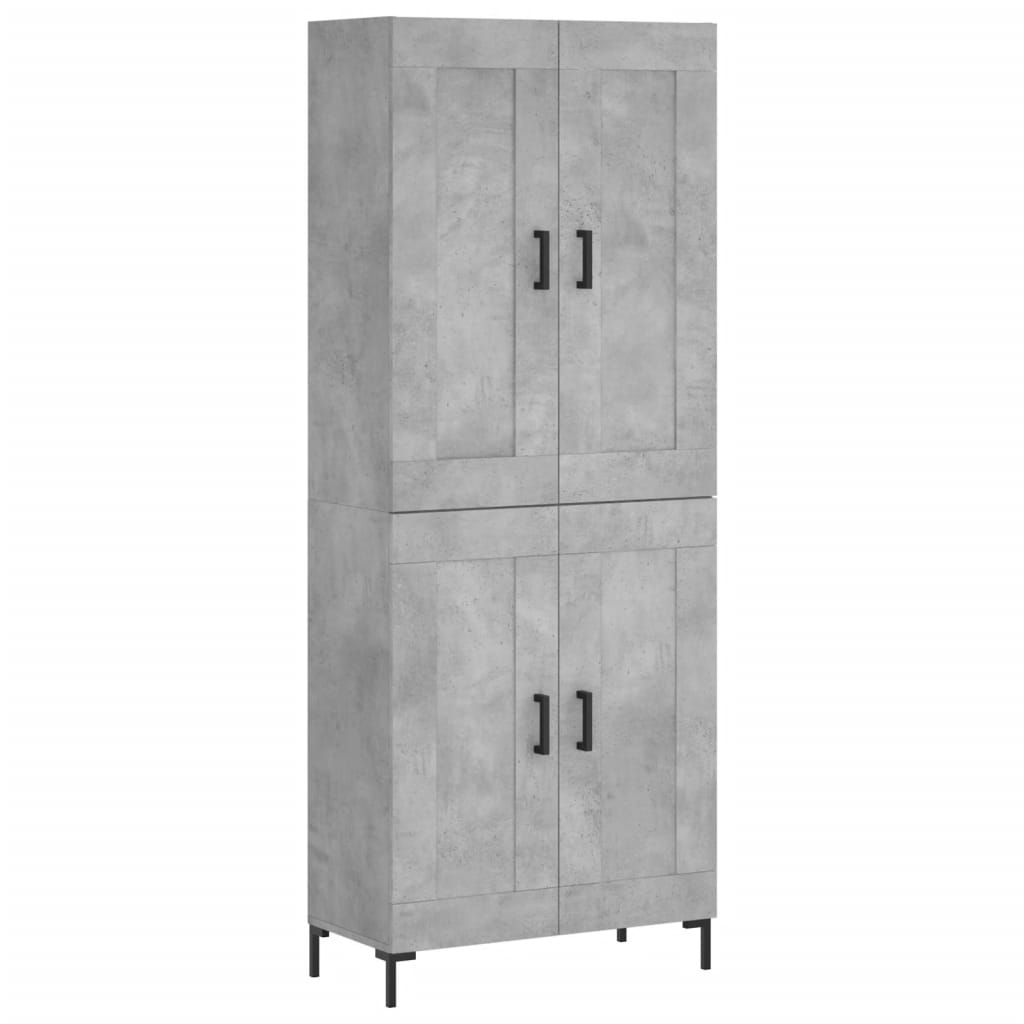 Visoka komoda siva betona 69,5x34x180 cm od konstruiranog drva