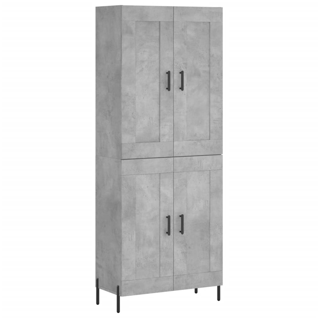 Visoka komoda siva betona 69,5x34x180 cm od konstruiranog drva