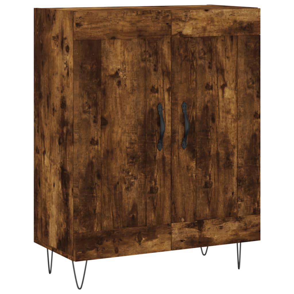 Visoka komoda dimljeni hrast 69,5x34x180 cm konstruiranog drva