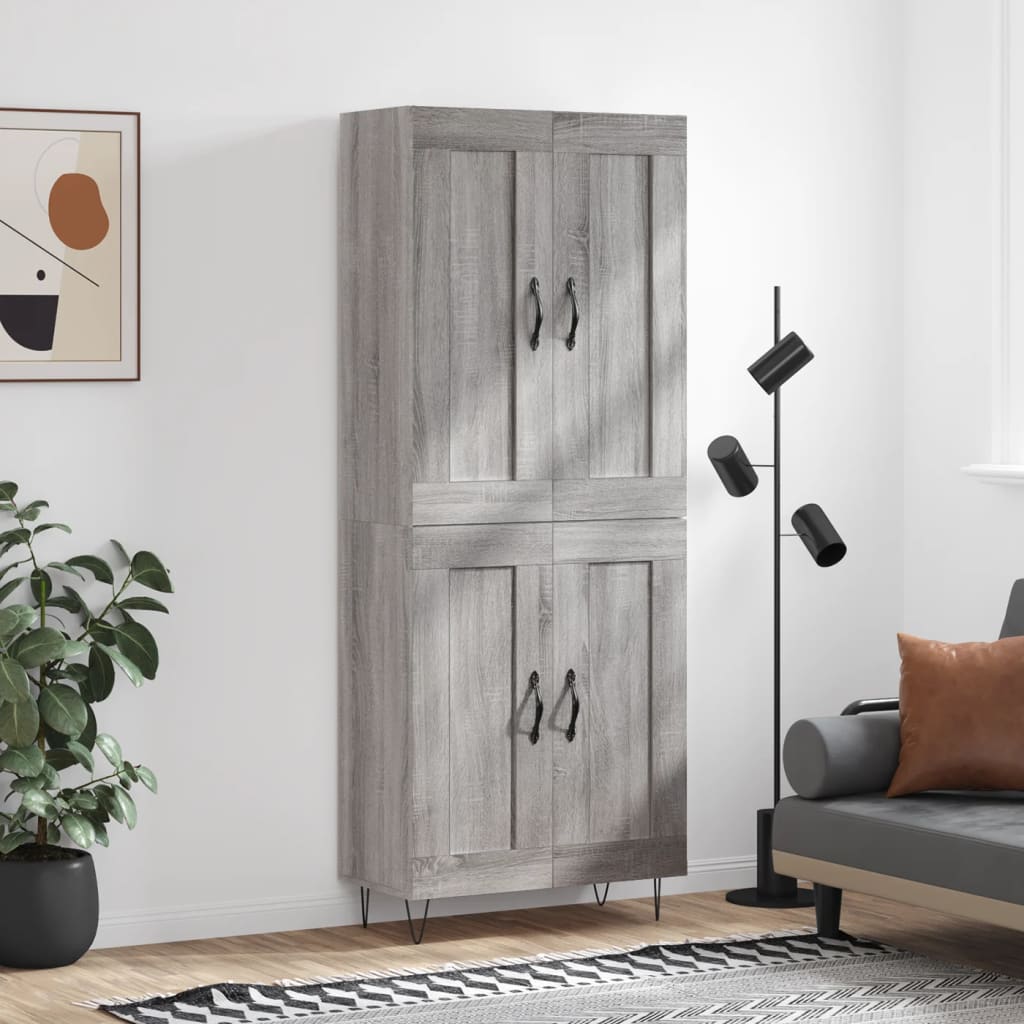 Visoka komoda siva sonome 69,5x34x180 cm od konstruiranog drva