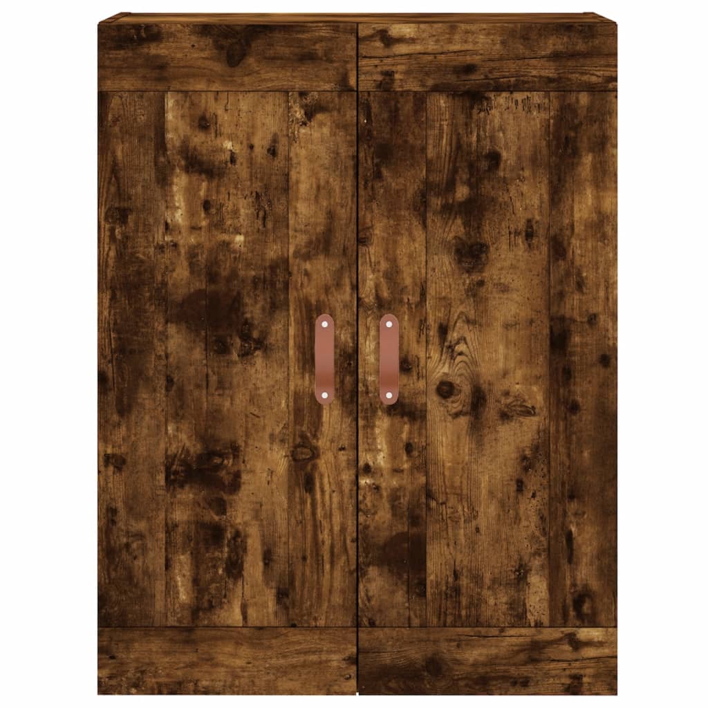 Visoka komoda dimljeni hrast 69,5x34x180 cm konstruiranog drva