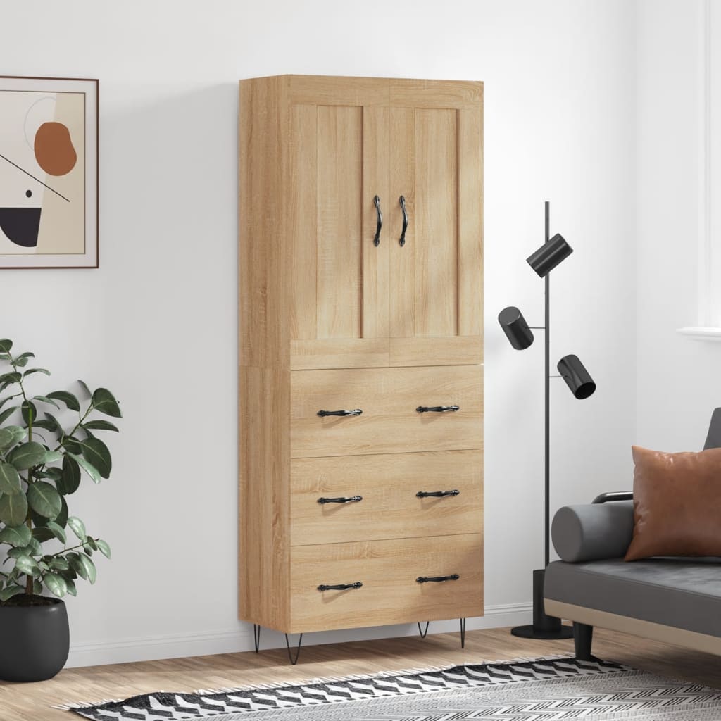Visoka komoda hrasta sonome 69,5x34x180cm od konstruiranog drva