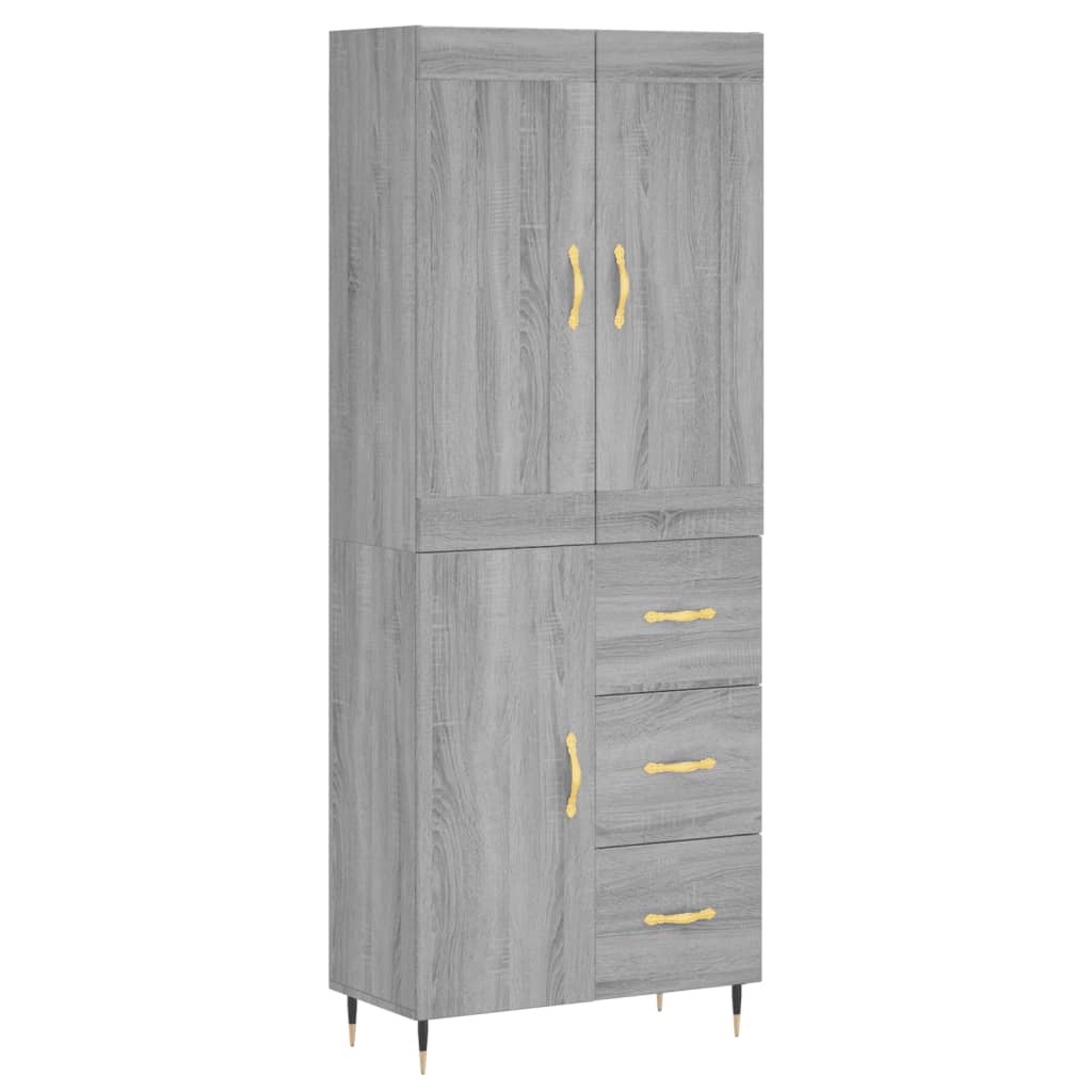 Visoka komoda siva sonome 69,5x34x180 cm od konstruiranog drva