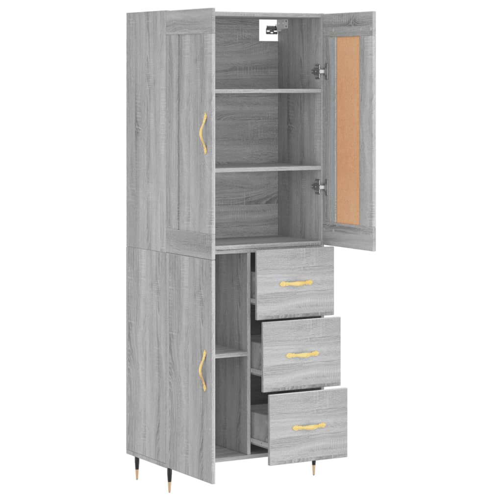 Visoka komoda siva sonome 69,5x34x180 cm od konstruiranog drva