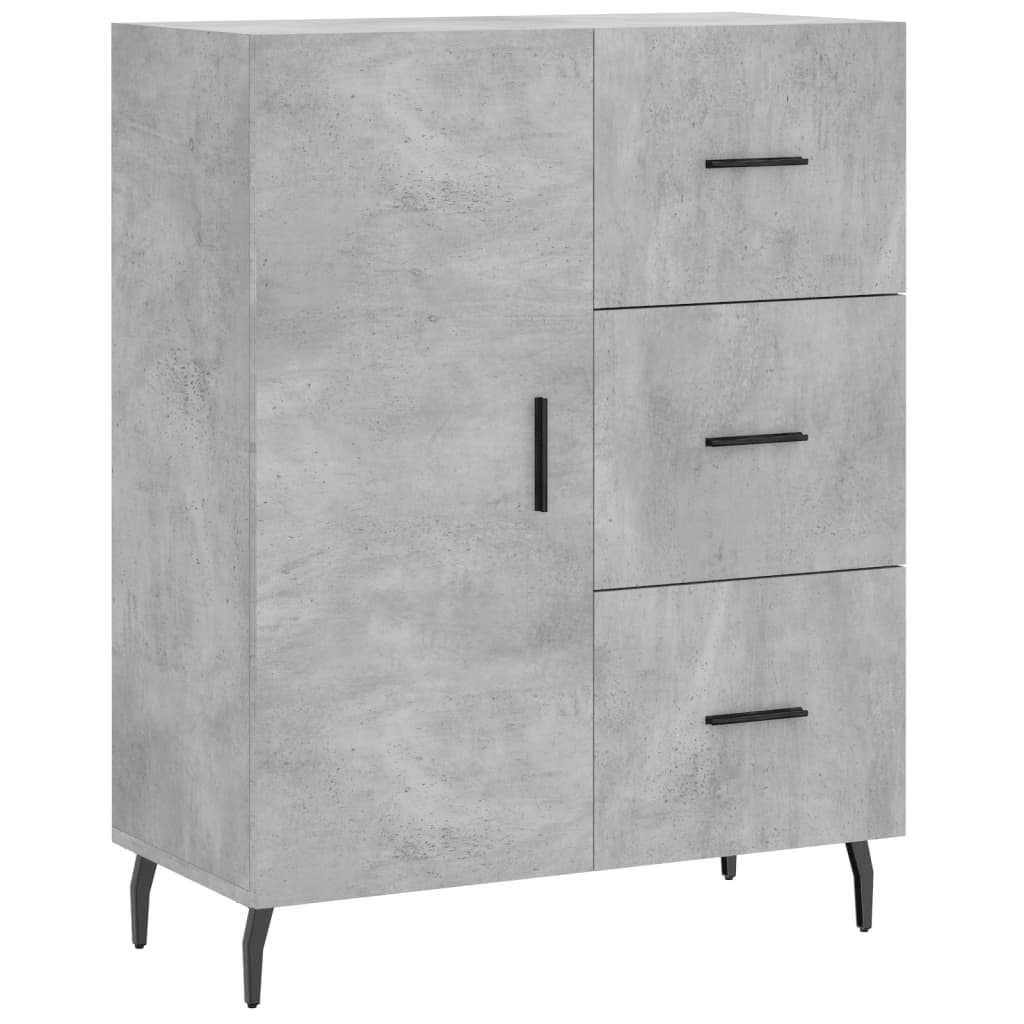 Visoka komoda siva betona 69,5x34x180 cm od konstruiranog drva