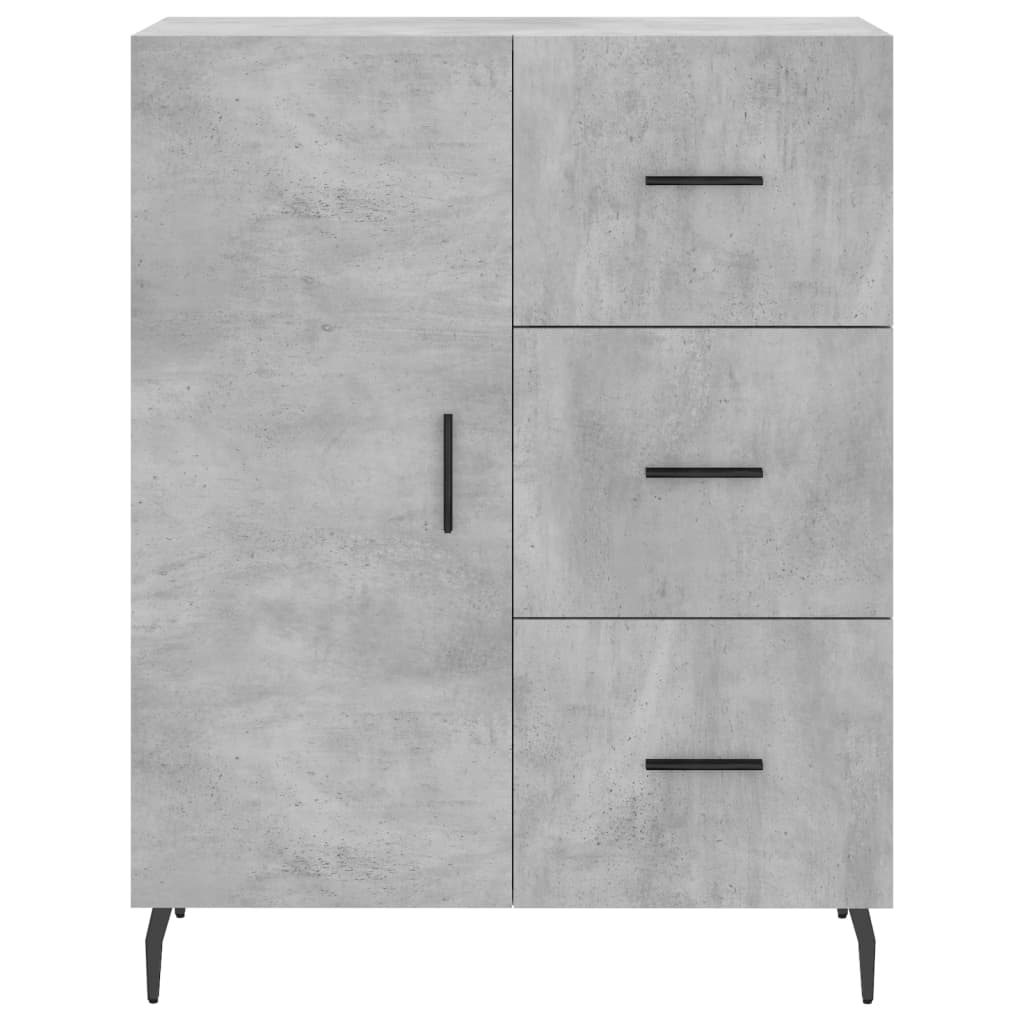 Visoka komoda siva betona 69,5x34x180 cm od konstruiranog drva