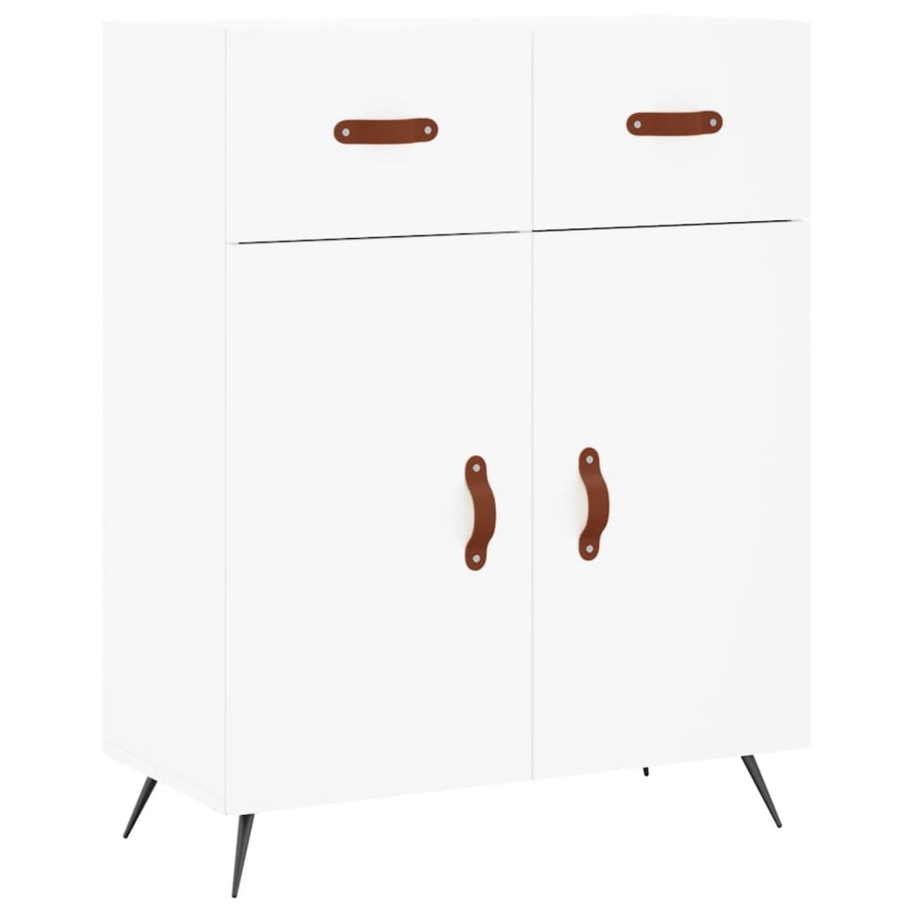 Visoka komoda bijela 69,5x34x180 cm konstruirano drvo