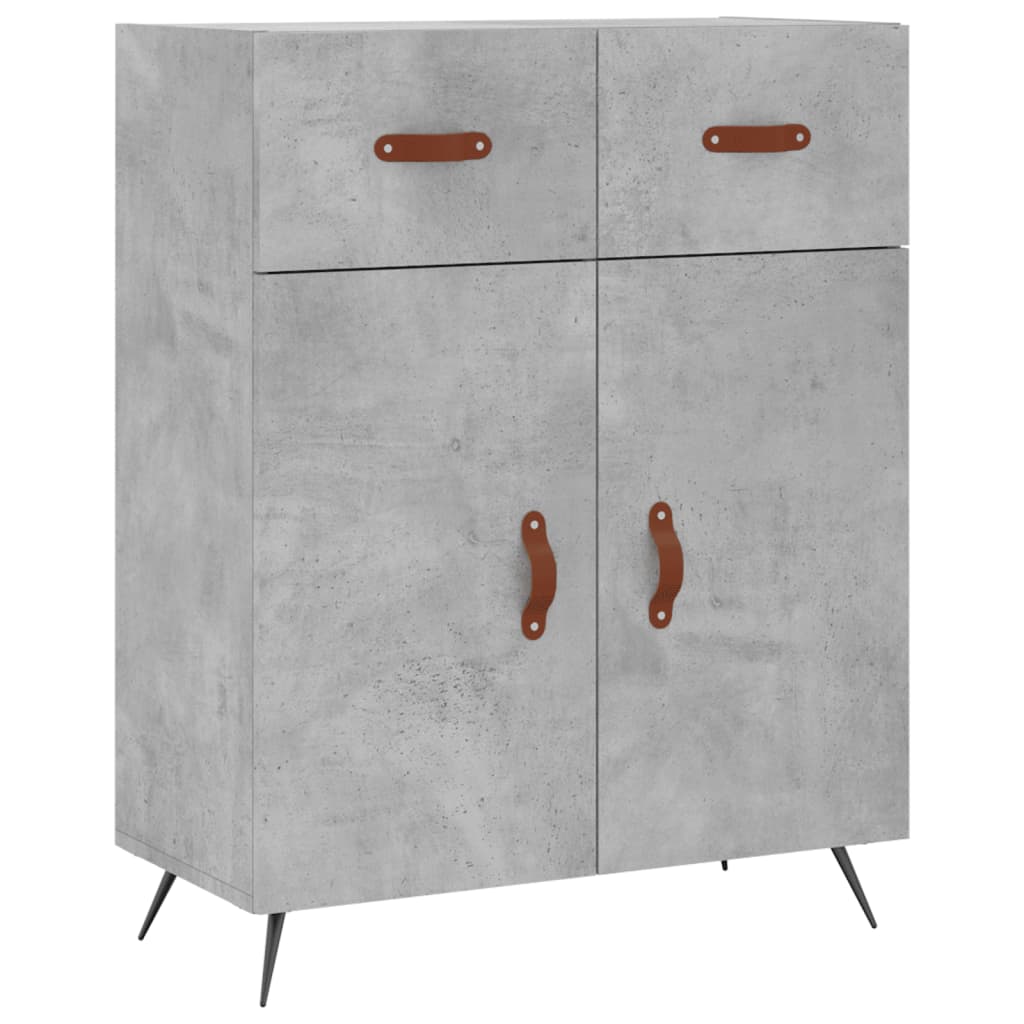 Visoka komoda siva betona 69,5x34x180 cm od konstruiranog drva